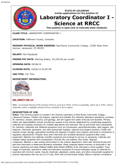 Job Bulletin - Red Rocks Community College