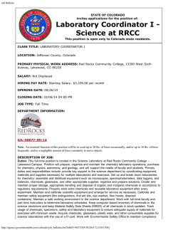Job Bulletin - Red Rocks Community College