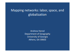 Mapping networks: labor, space, and globalization