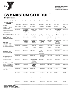 GYMNASIUM SCHEDULE - YMCA of Southern Maine