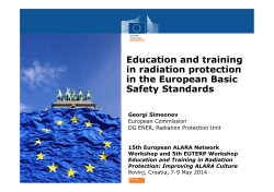 Education and training in radiation protection in the