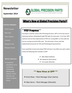 Newsletter - Global Precision Parts, Inc.