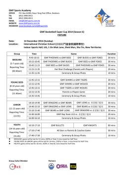 GMF Sports Academy GMF Basketball Super Cup 2014 (Season 6