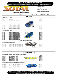 Download Retail Price Sheet (PDF)
