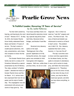 July - September 2014 - Greater Pearlie Grove MB Church