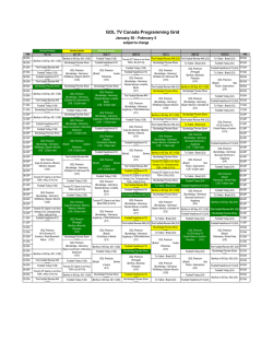 GOL TV Canada Programming Grid
