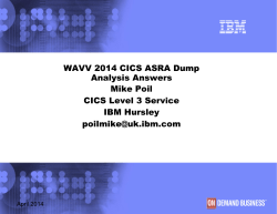 WAVV 2014 CICS ASRA Dump Analysis Answers Mike Poil CICS