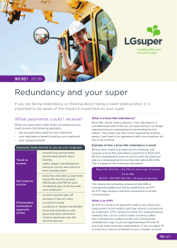 Redundancy and your super