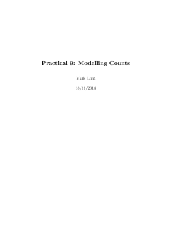 Practical 9: Modelling Counts