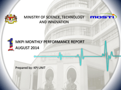 MKPI MONTHLY PERFORMANCE REPORT AUGUST 2014