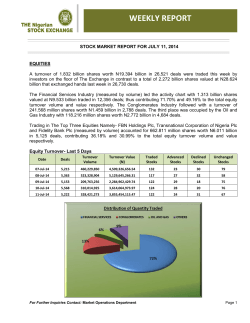 Weekly Market Report for the Week Ended 11-07-2014