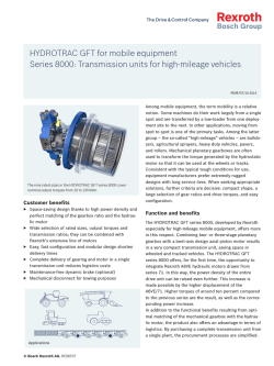 HYDROTRAC GFT for mobile equipment Series 8000