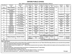 Download TIME TABLE SA2 - oxford public school