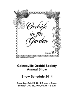 GOS 2014 Show Schedule - Gainesville Orchid Society
