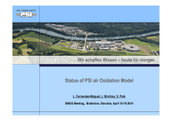 Status of PSI air Oxidation Model