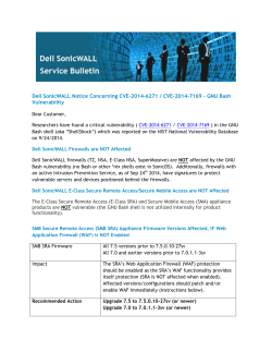 Dell SonicWALL Notice Concerning CVE-2014-6271 / CVE-2014