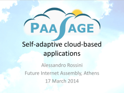 Self-adaptive cloud-based applications
