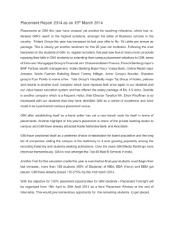 Campus Placements Update