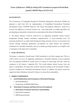 TOR for GIS Specialist UDWDP Phase-II
