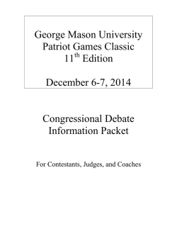 GMU Congressional Debate Packet 2014