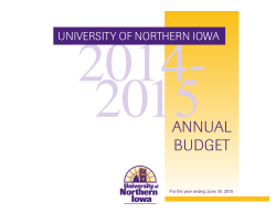 ANNUAL BUDGET - University of Northern Iowa