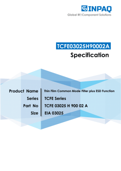INPAQ Thin Film Common Mode Filter TCFE03025H90002A