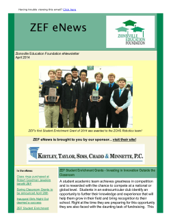April 2014 eNews - Zionsville Education Foundation