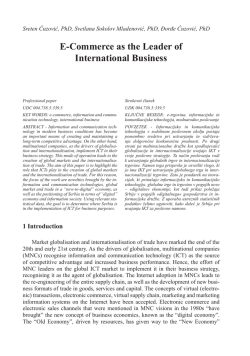 E-Commerce as the Leader of International Business Elektronska