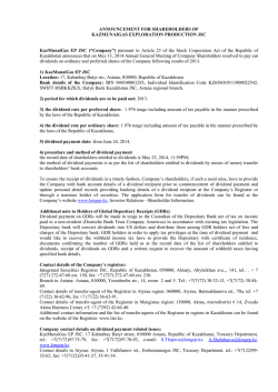 Download Information on dividends for 2013