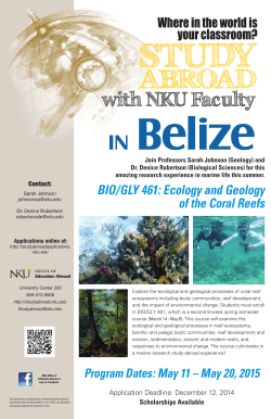 BIO/GLY 461: Ecology and Geology of the Coral Reefs