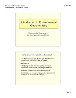 Lecture Notes - Aqueous and Environmental Geochemistry