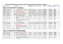 2013-2014 ELEC3818 Senior Design Project presentation schedule
