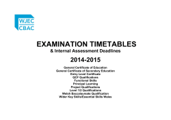 Examination Timetables 2014/15