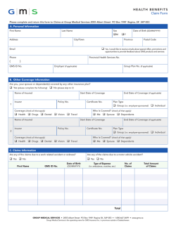 GMS Health Claim Form - Group Medical Services