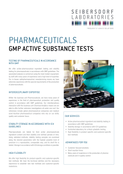 GMP Active Substance Tests