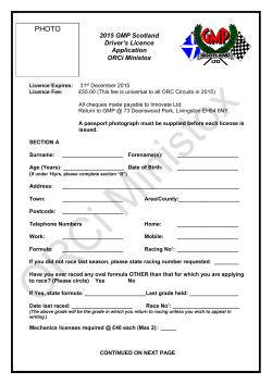 2015 ORCi Ministox Driver Licence Form