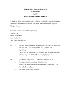(Autonomous) BA II Music – Syllabus – In force From 2014