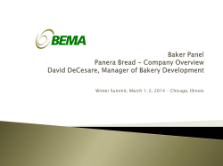 David DeCesare - Panera Bread Overview