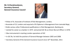 Mr. R.Chandrasekaran, Secretary General, General Insurance