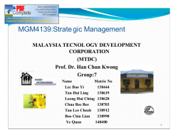 MGM4139:Strate gic Management