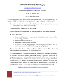 GTU INNOVATION COUNCIL (GIC) - Gujarat Technological University
