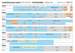 GLC Pool Timetable