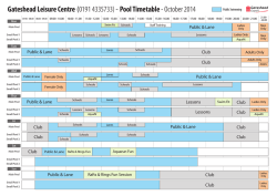 GLC Pool Timetable