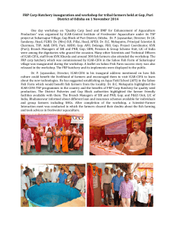 FRP Carp Hatchery inauguration and workshop for tribal