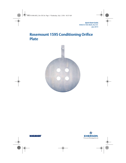 Rosemount 1595 Conditioning Orifice Plate
