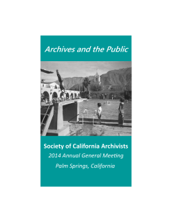 2014 Printed Program - Society of California Archivists