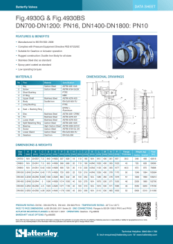 DN700-DN1200: PN16, DN1400-DN1800: PN10 Fig