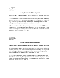 Hearing Transduction FRQ Assignment Respond to