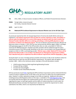 GHA Regulatory Alert