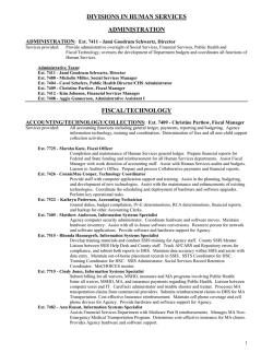 divisions in the human services agency